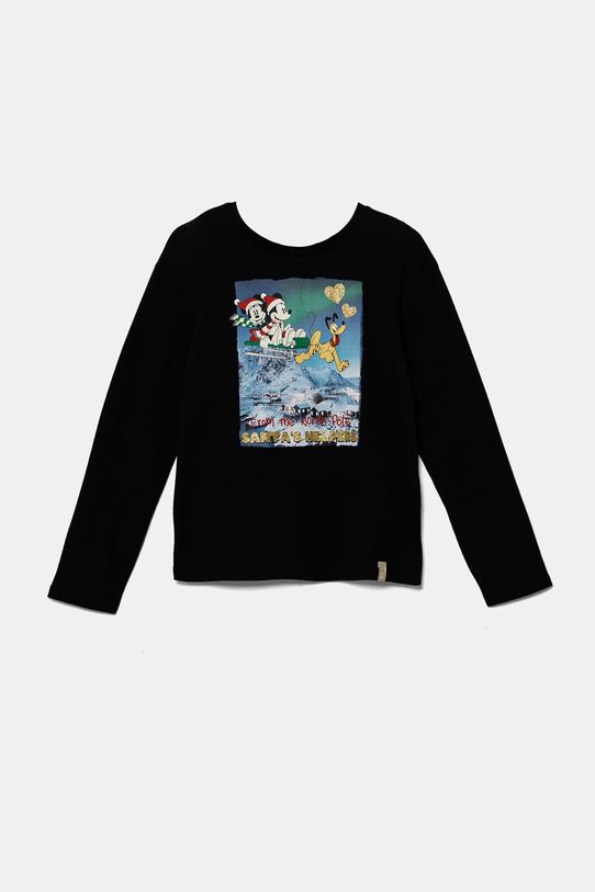 United Colors of Benetton longsleeve print negru 3ATNC10LC.G.Seasonal