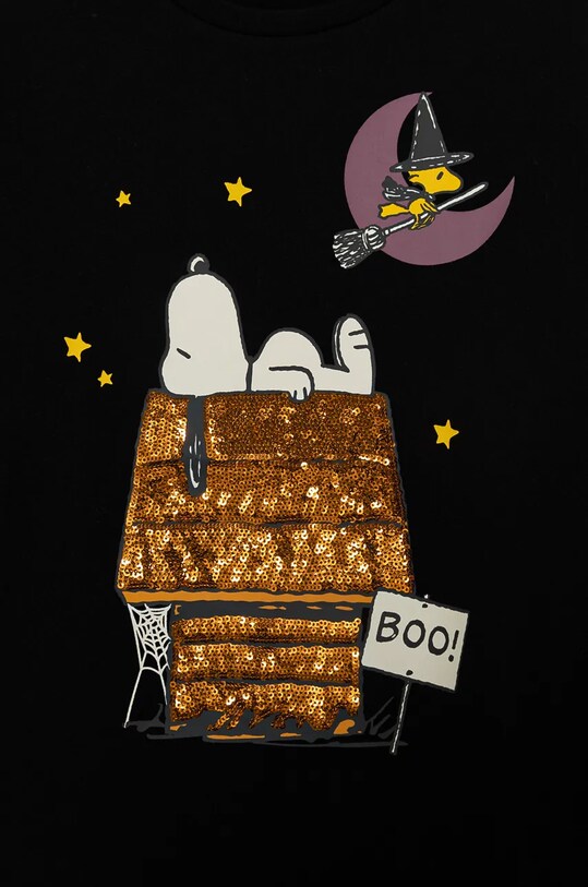 DÍVKA Dětské bavlněné tričko s dlouhým rukávem United Colors of Benetton 3VR5C10OQ.G.Seasonal černá