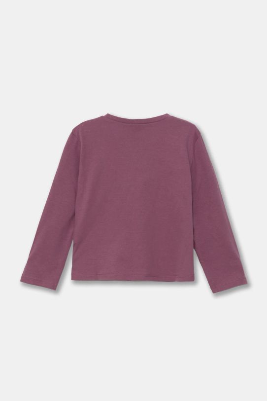 Хлопковый детский лонгслив United Colors of Benetton 3VR5G10JA.P.Seasonal фиолетовой AW24