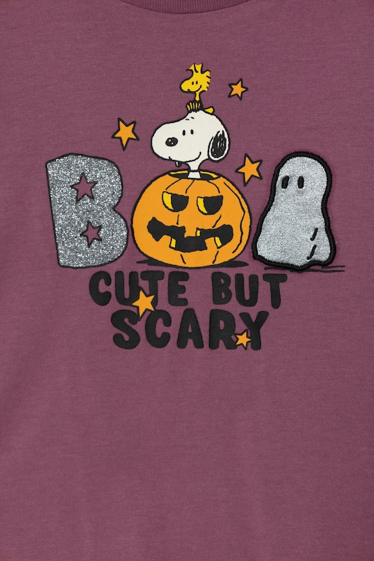 Fete United Colors of Benetton longsleeve din bumbac pentru copii 3VR5G10JA.P.Seasonal violet