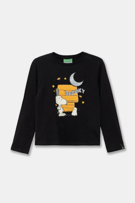 Хлопковый детский лонгслив United Colors of Benetton хлопок чёрный 3VR5G10JA.P.Seasonal