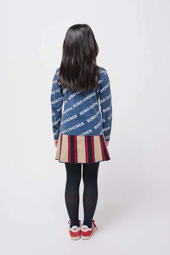 Dětské bavlněné tričko s dlouhým rukávem Bobo Choses modrá 224TC002