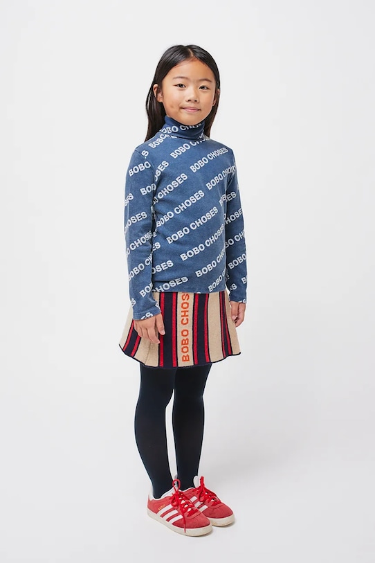 Dětské bavlněné tričko s dlouhým rukávem Bobo Choses 224TC002 modrá