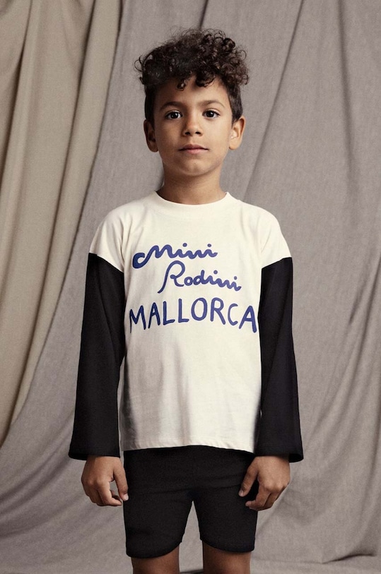 Mini Rodini longsleeve copii Mallorca print alb 2462012911