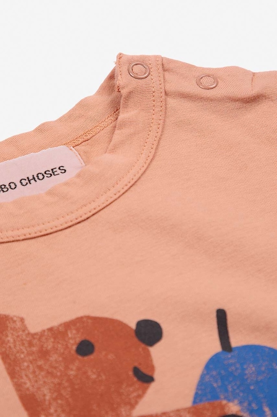 Хлопчик Бавовняний лонгслів для немовлят Bobo Choses Hungry Squirrel 224AB017 помаранчевий