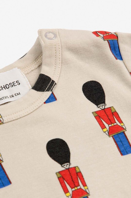 Мальчик Хлопковый лонгслив для младенцев Bobo Choses Little Tin Soldier 224AB018 бежевый