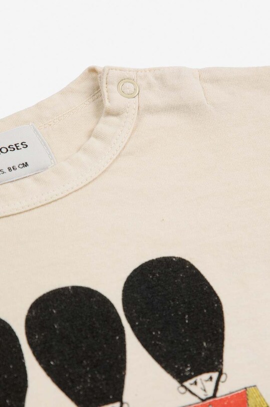 Băieți Bobo Choses longsleeve din bumbac pentru bebeluși Little Tin Soldier 224AB020 bej