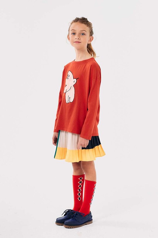 Bobo Choses longsleeve din bumbac pentru copii Freedom Bird 224AC013 rosu