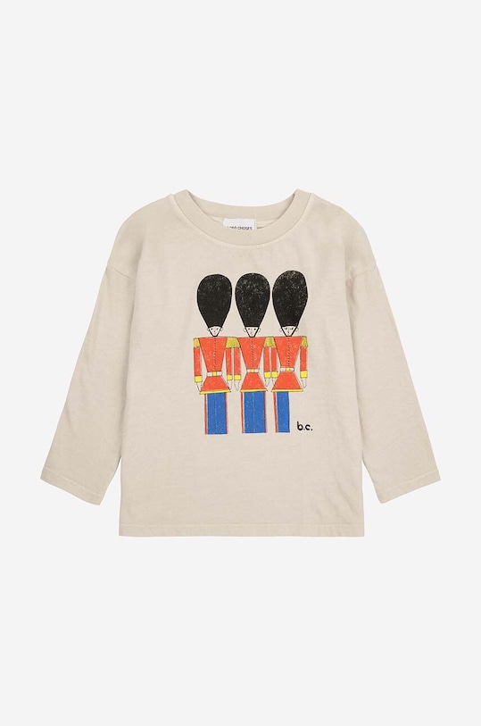 Bobo Choses longsleeve din bumbac pentru copii Little Tin Soldier 224AC020 bej AW24