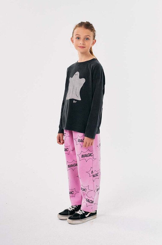 Bobo Choses longsleeve bawełniany dziecięcy Funny Ghost 224AC021 czarny