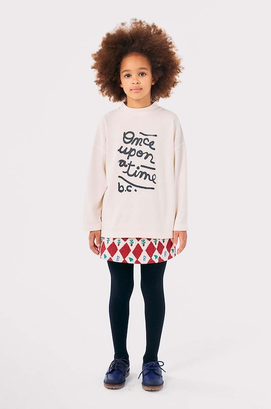 Dětské bavlněné tričko s dlouhým rukávem Bobo Choses Once Upon A Time 224AC025 béžová