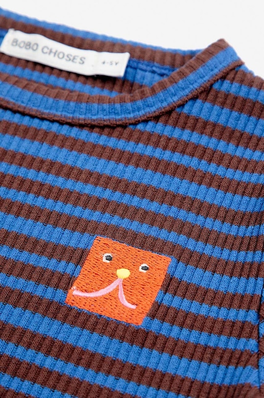 Мальчик Детский лонгслив Bobo Choses Funny face 224AC026 коричневый