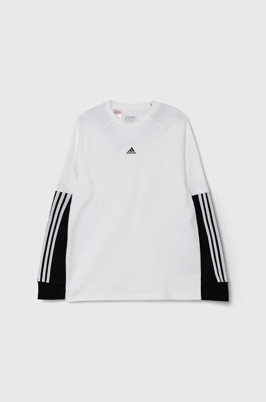 Dětské tričko s dlouhým rukávem adidas JAM 2IN1 LS IV7048 bílá AW24