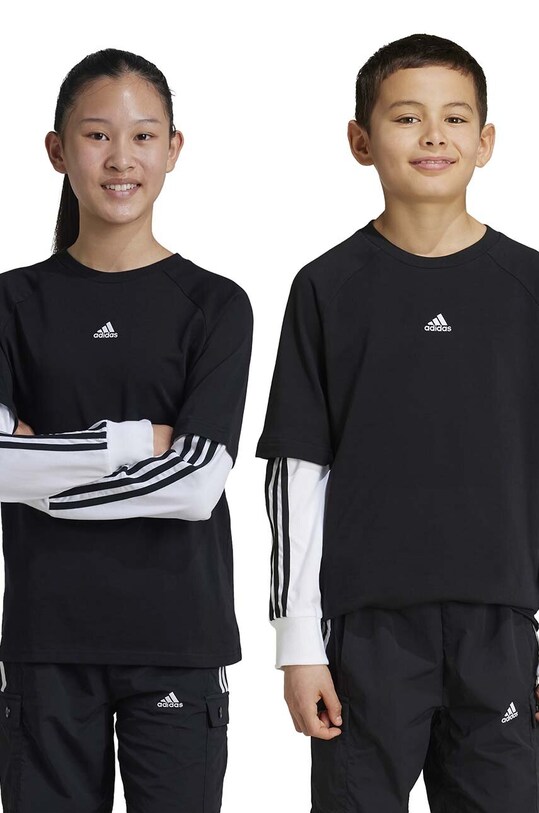 Детский лонгслив adidas JAM 2IN1 LS аппликация чёрный IV7049