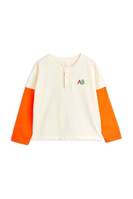 Mini Rodini longsleeve din bumbac pentru copii ABC uni alb 2472011711