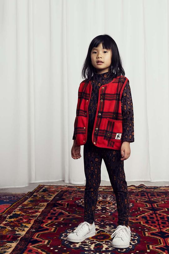 Detské tričko s dlhým rukávom Mini Rodini Leopard 2472014116 hnedá