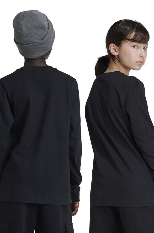 Хлопковый детский лонгслив adidas Originals GFX LONGSLEEVE IY5454 чёрный