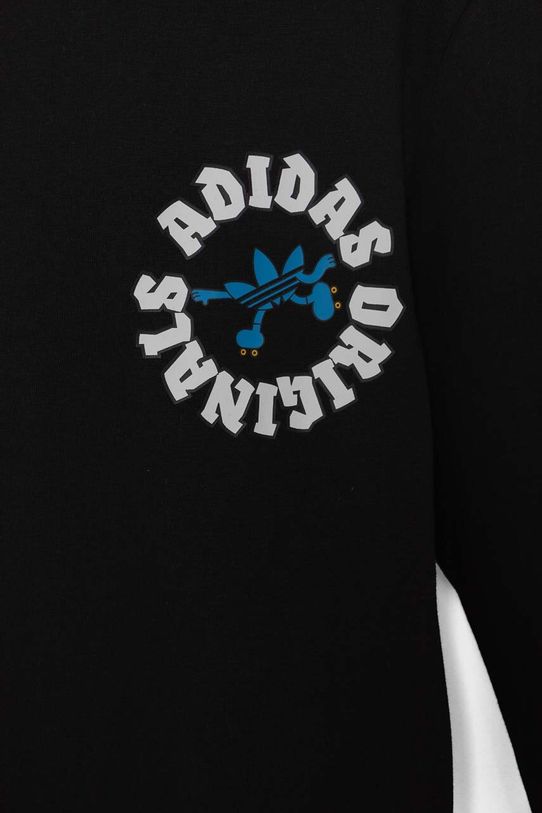 Detská bavlnená košeľa s dlhým rukávom adidas Originals GFX LONGSLEEVE čierna IY5454