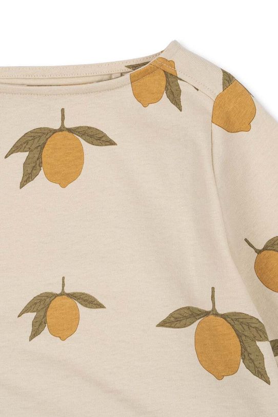 Chłopiec Konges Sløjd longsleeve bawełniany dziecięcy DREY LS TEE GOTS KS101487 beżowy