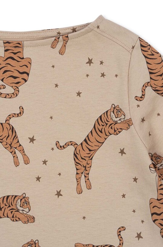Chłopiec Konges Sløjd longsleeve bawełniany dziecięcy DREY LS TEE GOTS KS101487 beżowy