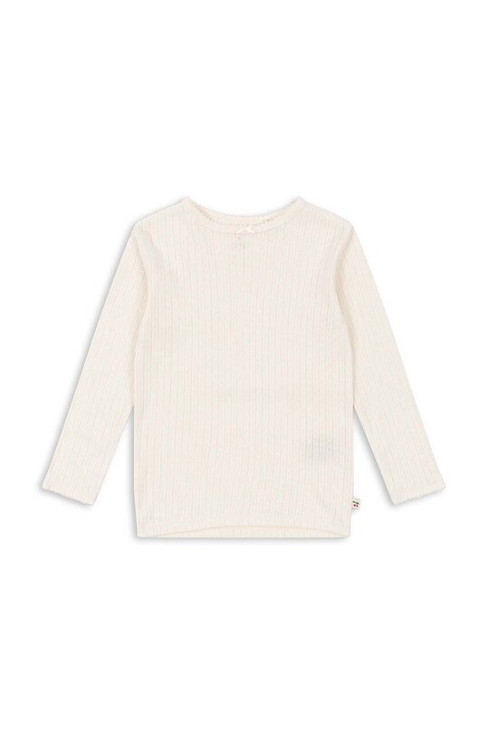 Konges Sløjd longsleeve din bumbac pentru copii MINNIE BLOUSE GOTS KS101605 alb AW24