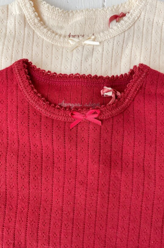 Дитячий бавовняний лонгслів Konges Sløjd MINNIE BLOUSE GOTS KS102050 червоний