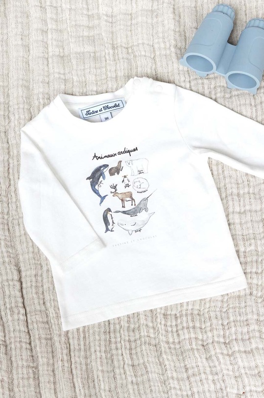 Tartine et Chocolat longsleeve din bumbac pentru bebeluși print albastru TZ10051.67.74