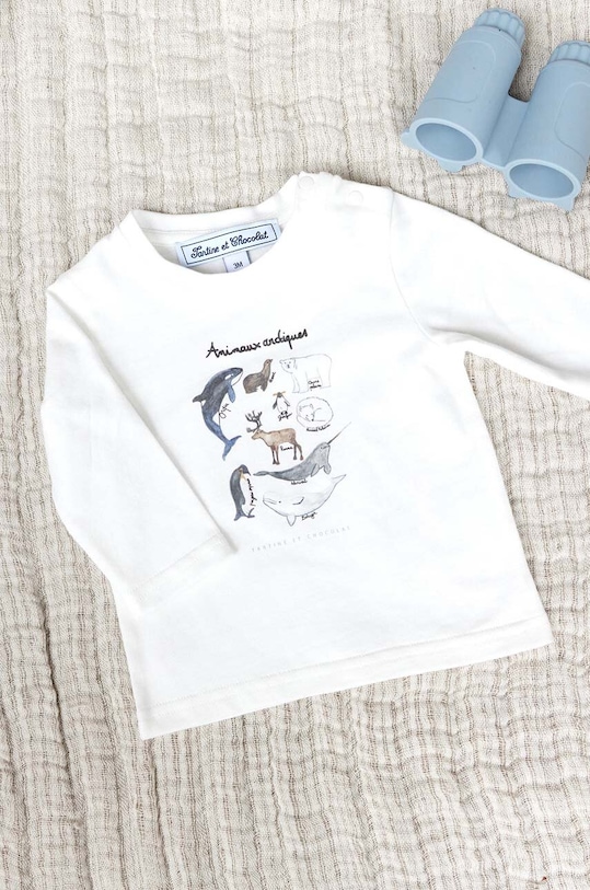 Tartine et Chocolat longsleeve din bumbac pentru copii print albastru TZ10051.80.94