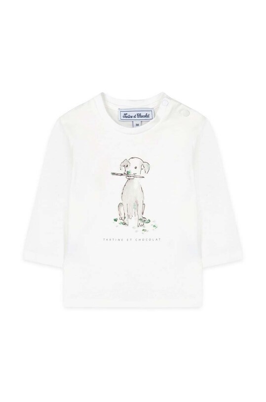 Хлопковый детский лонгслив Tartine et Chocolat TZ10051.80.94 зелёный AW24