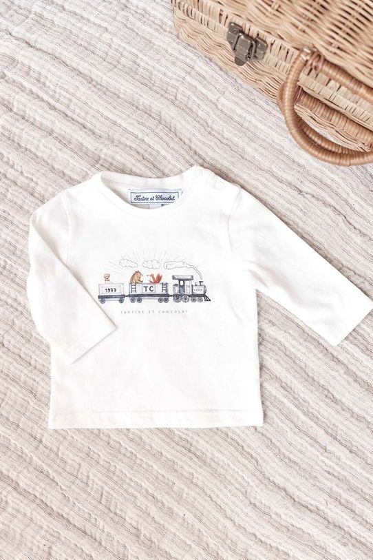Tartine et Chocolat longsleeve din bumbac pentru copii print portocaliu TZ10051.80.94