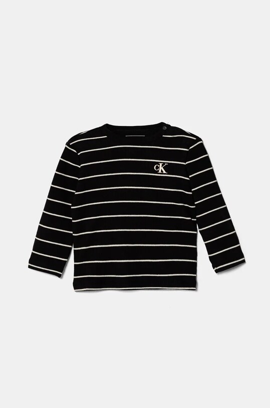 Лонгслів для немовлят Calvin Klein Jeans з еластаном чорний IN0IN00223.9BYH