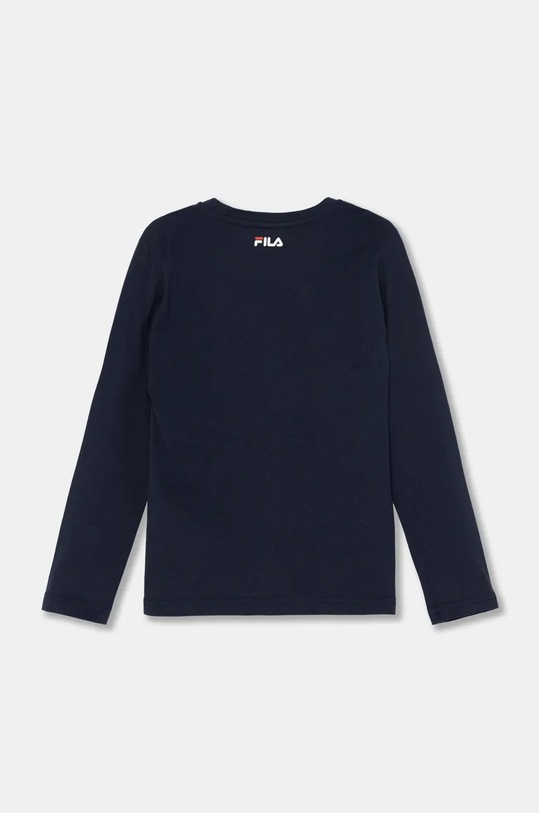 Dětské bavlněné tričko s dlouhým rukávem Fila BREY FAK0378 námořnická modř AW24