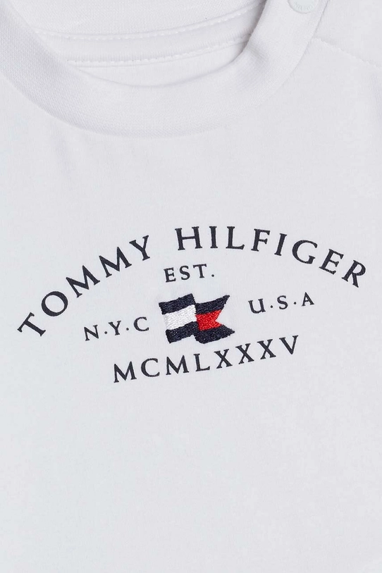 Chłopiec Tommy Hilfiger longsleeve niemowlęcy KN0KN01918.9BYH biały