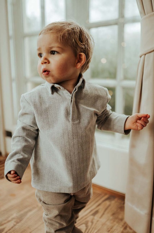 Donsje longsleeve bawełniany niemowlęcy Bartus Shirt bawełna szary 4082900.56.92