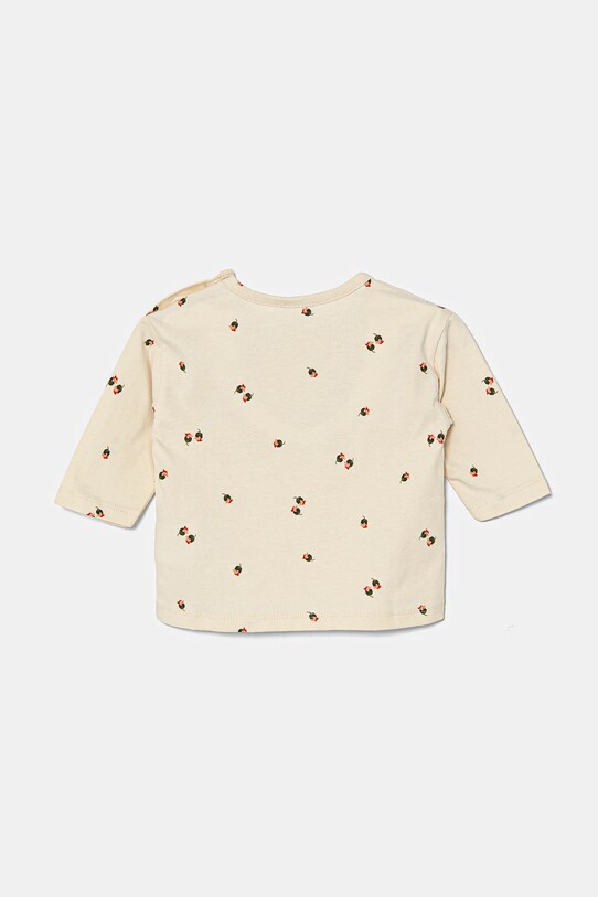 Pamučna majica dugih rukava za bebe United Colors of Benetton 36TQA105J.W.Seasonal bež AW24