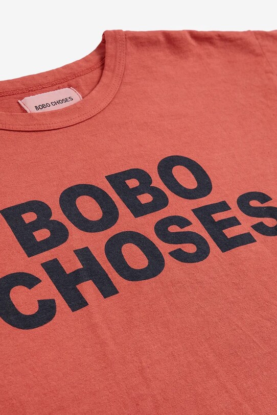 Băieți Bobo Choses longsleeve din bumbac pentru copii 324EC010 portocaliu