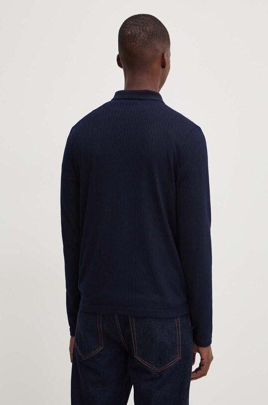 Odzież Bruuns Bazaar longsleeve CabBBGonzo LS Polo Tee BBM2400 granatowy
