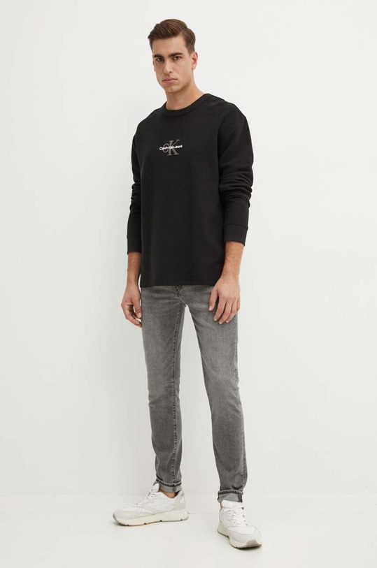 Calvin Klein Jeans hanorac de bumbac J30J325647 negru AW24