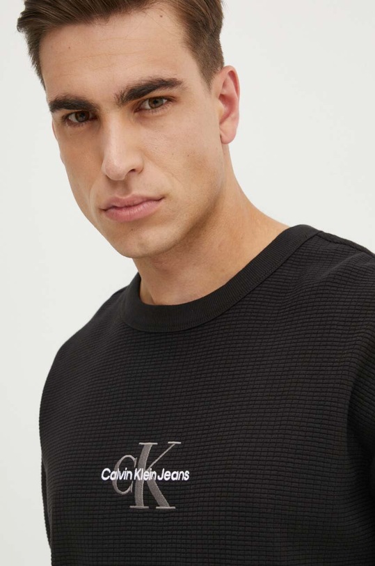 Calvin Klein Jeans hanorac de bumbac negru J30J325647