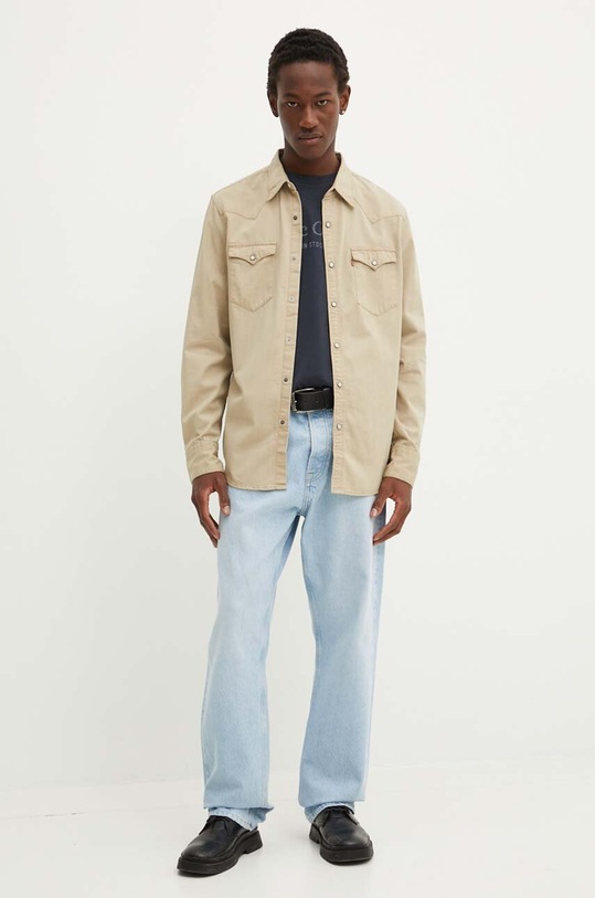 Bavlněné tričko s dlouhým rukávem Marc O'Polo 426201252152 námořnická modř AW24