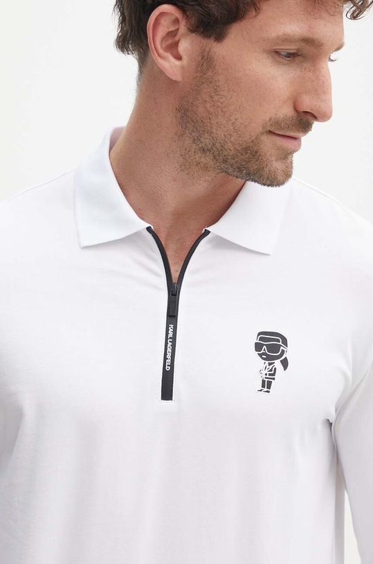 Tričko s dlhým rukávom Karl Lagerfeld potlač biela 543221.745403