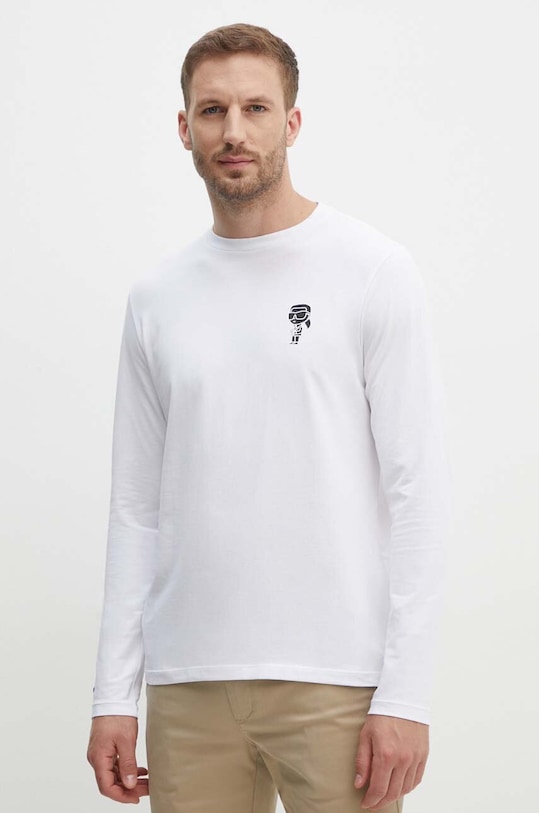 Karl Lagerfeld longsleeve imprimeu alb 543221.755405