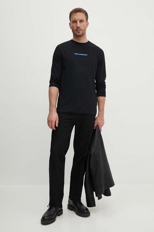 Tričko s dlouhým rukávem Karl Lagerfeld 543221.755406 černá AW24