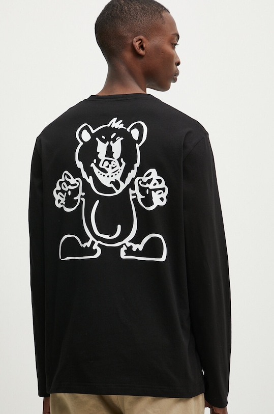 Bavlněné tričko s dlouhým rukávem Iceberg černá F02F.6306