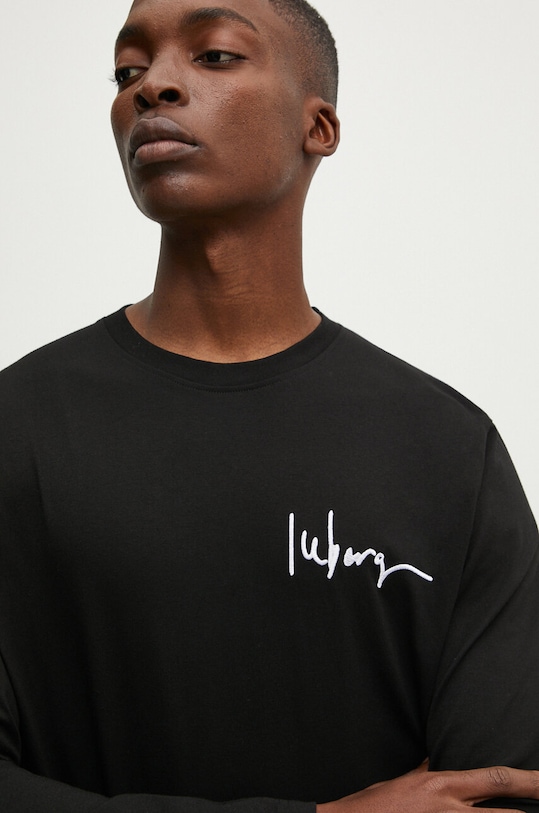 Bavlněné tričko s dlouhým rukávem Iceberg F02F.6306 černá