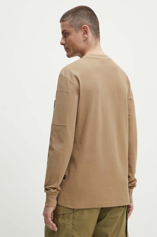 Oblečení Bavlněné tričko s dlouhým rukávem G-Star D24706.D617 béžová