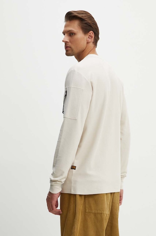 Oblečení Bavlněné tričko s dlouhým rukávem G-Star D24706.D617 béžová