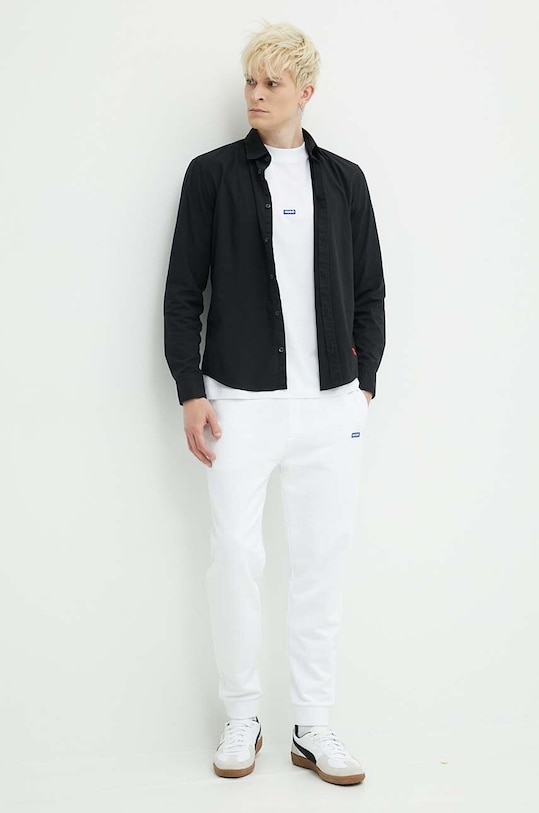 Hugo Blue longsleeve din bumbac 50519962 alb AW24