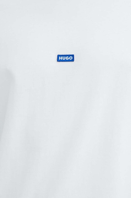 Bavlněné tričko s dlouhým rukávem Hugo Blue 50519962 bílá