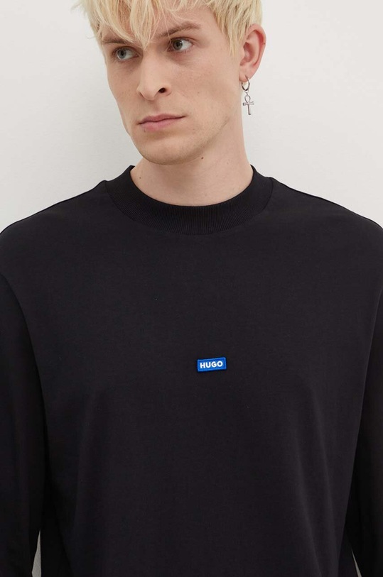 Hugo Blue longsleeve din bumbac negru 50519962